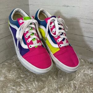 Vans Old Skool Neon Color-Block Sneakers Women’s Size 6.5